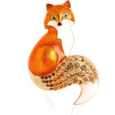 Rhinestone Fox Enamel Pin